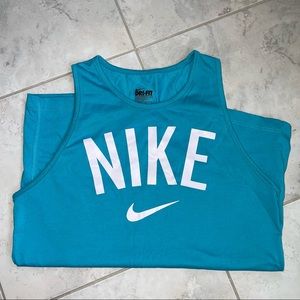 Women’s Blue Nike High Neck Workout Tank Top